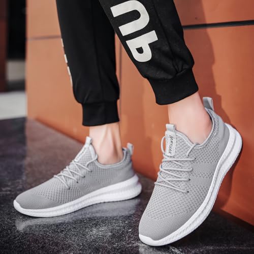 Image of Men Non-Slip Work Shoes Tennis Gym Sneakers Breathable Slip Resistant Lightweight and Comfortable for All-Day Wear Sports and Walking