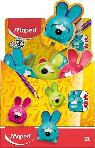 Maped Helix USA - Croc Croc 'Chomp' 1-Hole Pencil Sharpener - Schoolwork & Art Prep - Shatter-Resistant Material - Durable & Safe - 20-Pack image 5