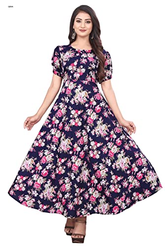 Image of FLARED ALINE MAXI DRESS WITH FLORAL PRINT FOR WOMEN