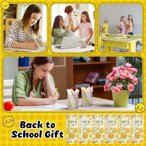 60 sets lápices Eternos Smile Face para escuela miniatura 5
