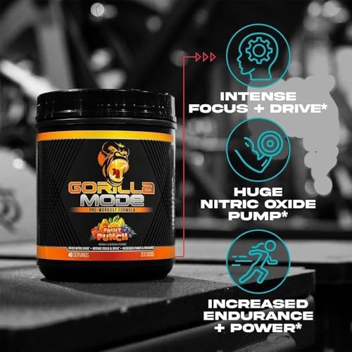 Image of Gorilla Mode Pre Workout - Massive Pumps | 800g (Candy Apple)