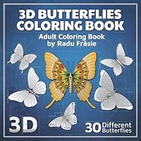 3D Butterflies Coloring Book 1096054108 Book Cover