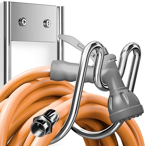 Edelstahl Schlauchhalter Gartenschlauchhalter: Gartenschlauch Halterung SS 304 – Schlauchhalter Wand für Wasserschlauch, Verlängerungskabel und Vakuumschlauch | 1 Stück