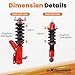 maXpeedingrods Coilovers for Honda Civic 2001-2005 DX/EX/GX/HX/LX/Si, Height Adjustable Coilovers Suspension Kit, Preset Damping Shock Absorber Struts, Lowering Kit Red
