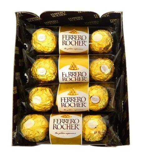 Ferrero Rocher Cubo Espositore con 16 Confezioni da 3 Praline di Cioccolato Ciascuno 37g T3x16