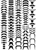 Giegxin 175 Pcs Fake Mustaches Bulk for Kids Stick on Mustache Kids beard Self Adhesive Sticker School Classroom Costume Beard Novelty(Funny Style)
