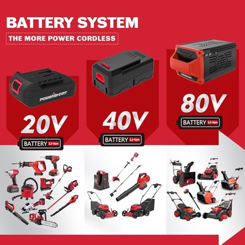 Image of PowerSmart Lawn Mower, 80V /21 Cordless Electric Lawn Mower, Push Lawn Mower, 3-in-1 Brushless Battery Lawn Mower with 6.0Ah Battery&Charger for Garden
