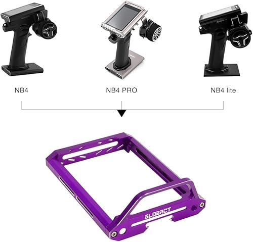 Miniatura 2 de Marco protector de transmisor de radio de aleación de aluminio para Flysky Noble NB4 Pro NB4 Lite NB4 Lite NB4 Accesorios de actualización (morado)