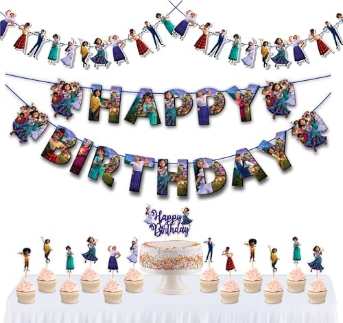 Encato Theme Birthday Party Supplies Set – Magical Inspired Decorations – Includes Banner, Cake Toppers, Tableware & More – Encato Party Décor Kit for Birthday, Baby Shower, or Family Celebrations image 4