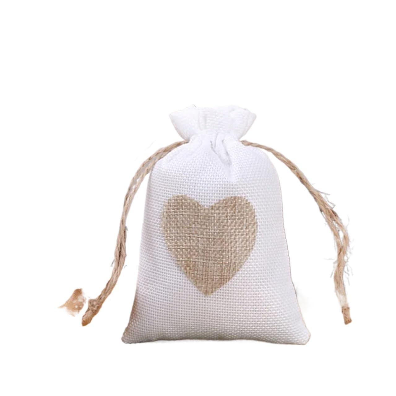 Sacchetti di Luta 50 pz/lotto a forma di cuore iuta borse con coulisse 10x14 cm gioielli piccoli sacchetti regalo di nozze pacchetto regalo di natale tasca Per Regali di Nozze, Festa, Natale, Gioielli