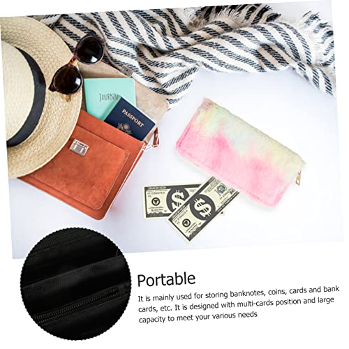 Fashionable Plush Wallet for Women Rfid Blocking Slim Crossbody Purse Designer Handbag Women's Wallets for Shopping Travel School Work4