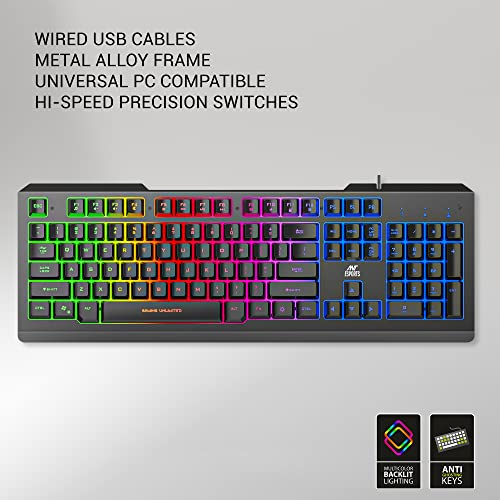 Image of Ant Esports KM580 Wired USB Gaming Backlight Keyboard and Mouse Set, LED Wired Gaming Keyboard and Programmable Gaming Mouse for PC /Laptop /Mac - Black