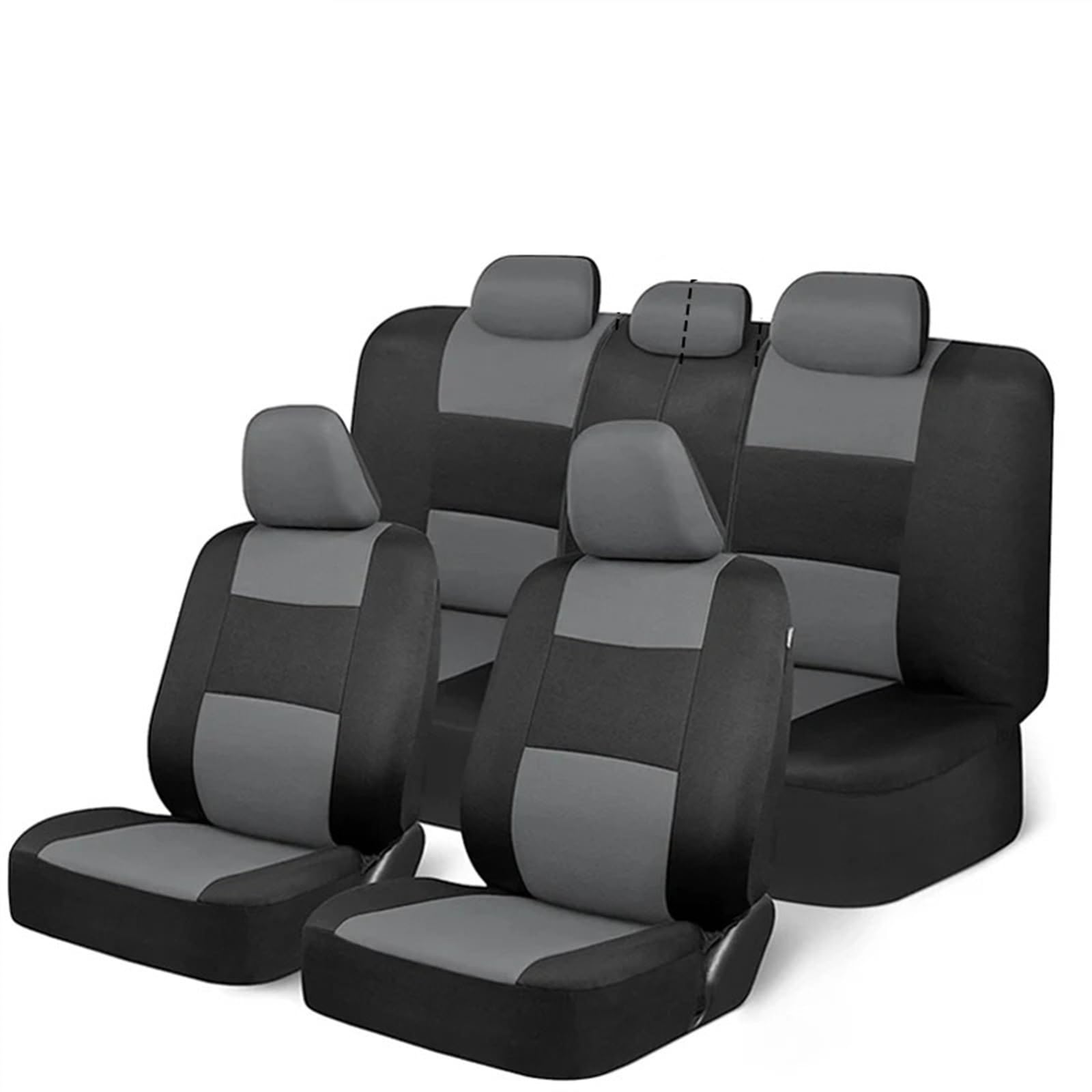 Coprisedili per auto Coprisedili per auto con coprivolante, set di protezione per le spalle, accessori per, interni(Gray)
