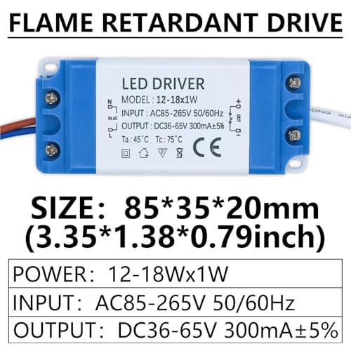 Driver LED 300mA 12-18W : transformateur d'éclairage à courant constant