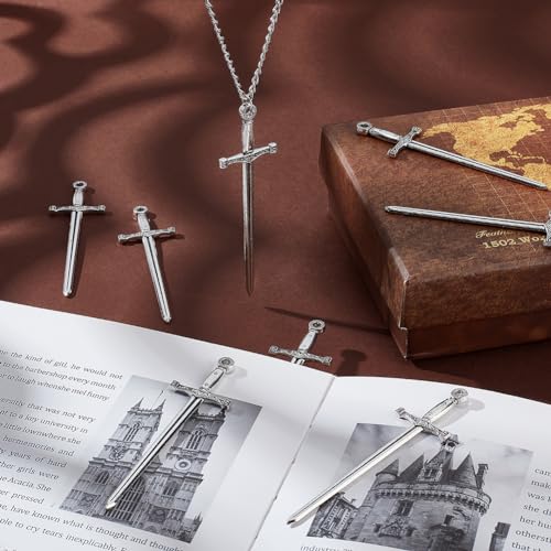 UNICRAFTALE About 30Pcs Alloy Bookmarks Charms Big Pendants Sword Charm Antique Silver Dagger Pendants Metal Long Charm Anime Figures Decoration Charm for DIY Necklace Earring Making for Book Lover - Image 2