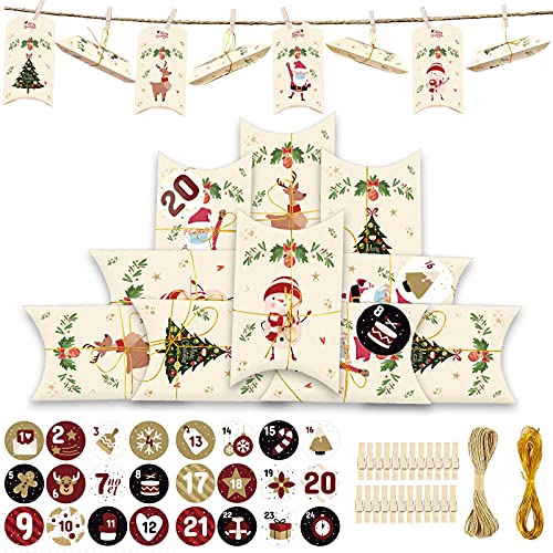 Calendrier de l'Avent à remplir soi-même avec 24 pièces, autocollants numérotés et corde Cover
