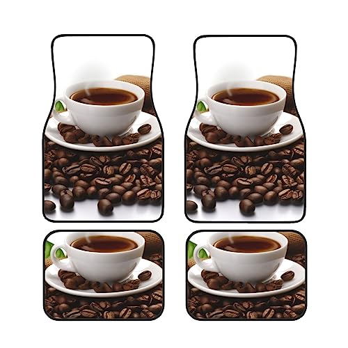 Tapis de sol voiture imprimé grains de café BAFAFA set avant arrière haute résistance