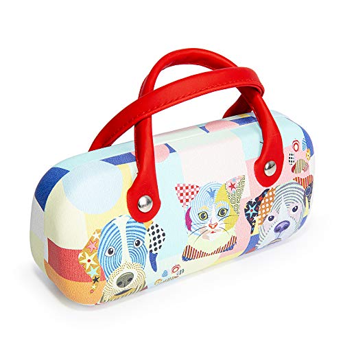 PracticDomus - Universele harde tas voor brillen, flex-sluiting en flexibele handgrepen, binnenvoering van fluweel. - multi - Talla Única