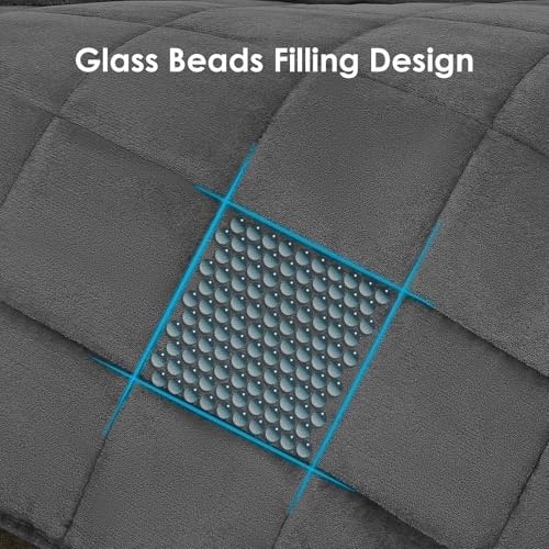 Image of yescool Weighted Blanket for Adults (15 lbs, 48 inch x 72 inch, Light Gray) Heavy Blanket for Sleeping Perfect for 140-160 lbs, Twin Size Breathable Blanket with Premium Glass Bead, Machine Washable