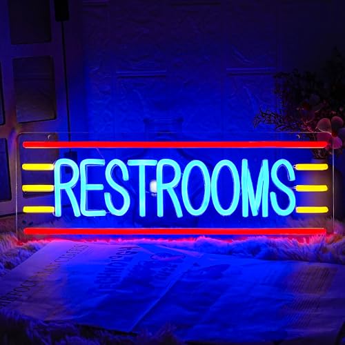 Image of Restroom Neon Sign for Business Toilet Neon Light Bathroom LED Neon Sign Restrooms LED Neon Light for Home Bar Shop Hotel Shop Mall Supermarket Decoration