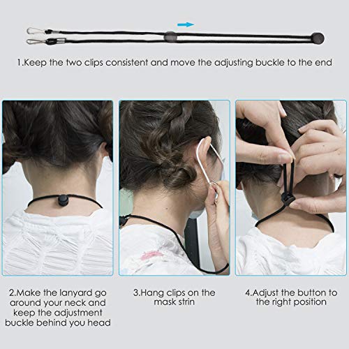 10 Pack Lanyards for Masks, BLScode Convenient Glasses Holder Rope, Ear Pressure Relief Extender Strap Handy with Holder Hanger Around The Neck for Adults and Kids - Thumbnail 3