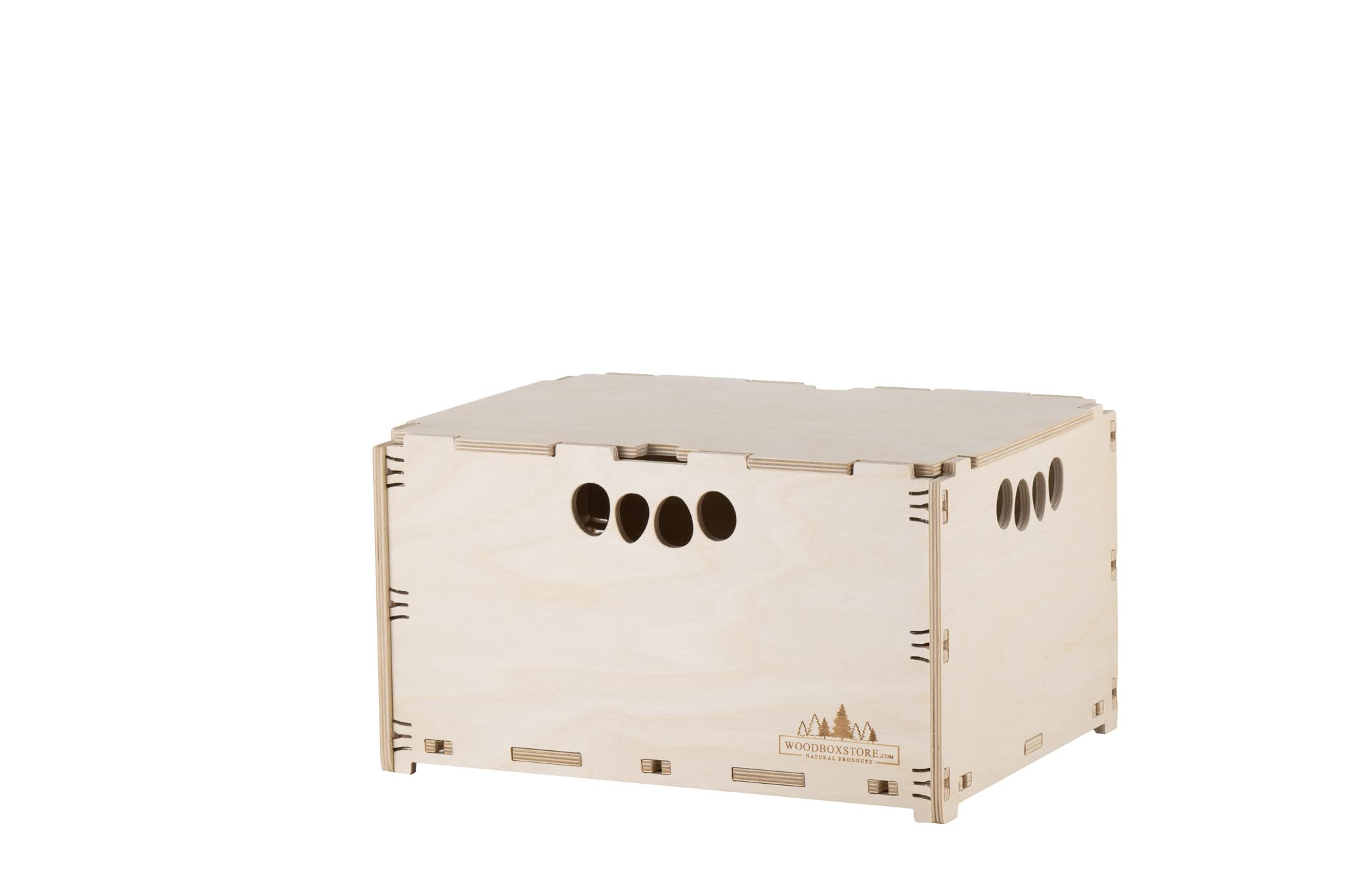 Werkzeugbox aus Holz Holzkiste Naturbelassen 40 x 30 x 23cm 21-Liter mit Deckel