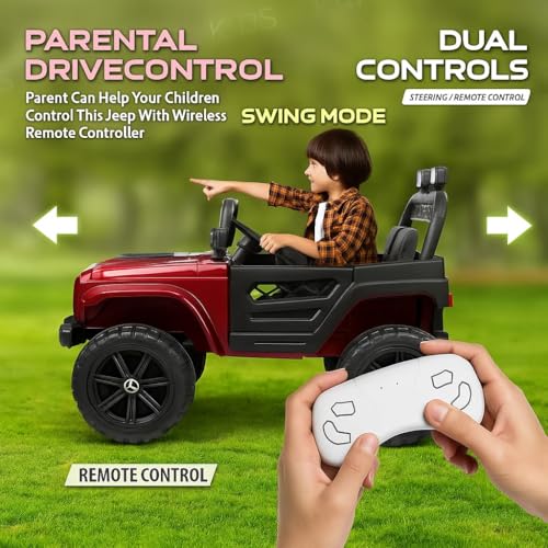 Image of Kawaii Kids Battery Operated Car for Kids, Electric Ride-On SUV with Parent Remote Control, USB, Bluetooth, LED Windshield Lights, Rechargeable Battery, Kids Ride-On Car for Boys & Girls Age 1-5 Years
