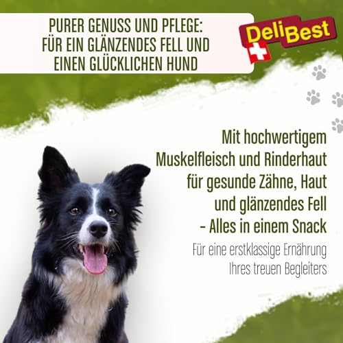 DeliBest Premium Hirschfleisch Sticks I natürlicher Hunde Snack leicht verdaulich I kalt geformt - sehr schmackhafte Hunde Leckerlies aus frischem Fleisch I 6 Stück – Bild 6