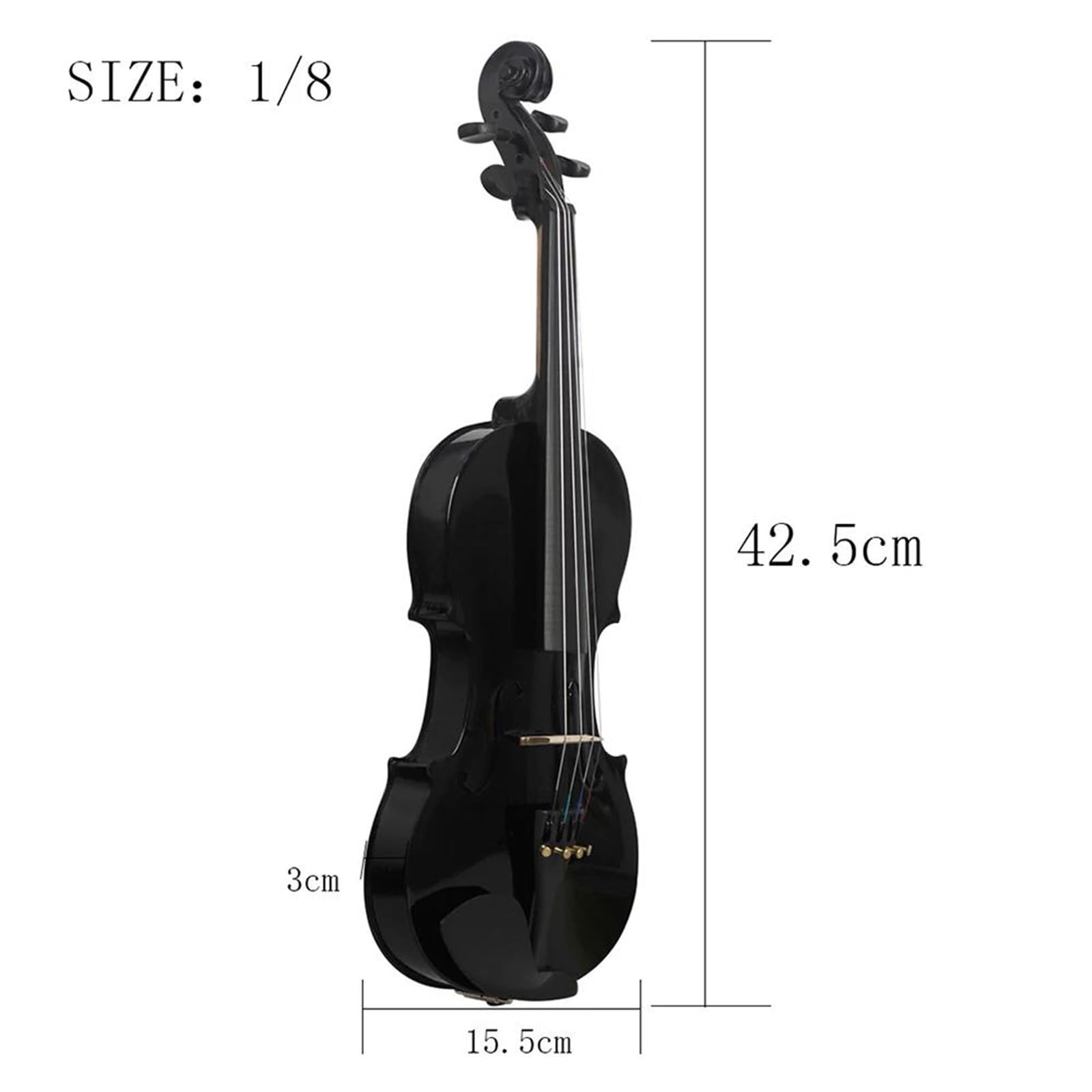 Kit Di Violino Professionale Violino Acustico In Legno Massello Per Strumento A Corda Di Violino Nero 1/8 Con Scatola Di Accessori Per Strumenti Musicali