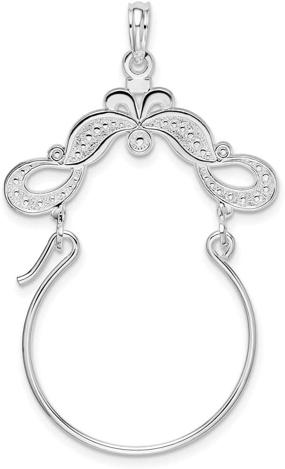 FJC Finejewelers Sterling Silver Polished Beaded Scroll Design Charm Holder 39 mm