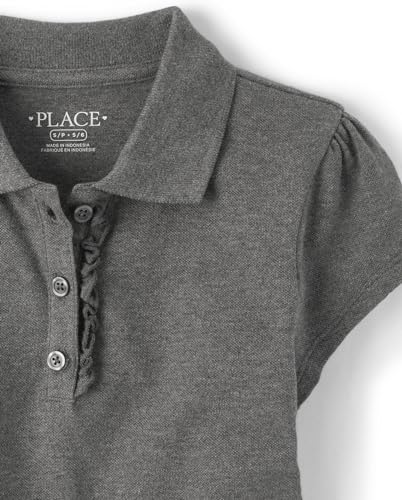 The Children's Place,Girls,Multipack Short Sleeve Pique Polos,Dk Gray 3-Pack,Small2