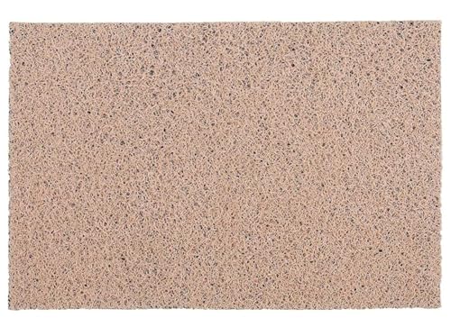 Image of PVC Cushion Foot mat Dirt Rub of Thick Mesh Main Entrance Doormat with Anti-Slip Rubber Backing for Home Bedroom Bathroom Offices Restaurants Hospitals Shops (2 x 12feet Beige, Cream)
