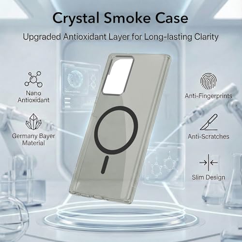 Image of Jkobi Lifetime Anti-Yellow MagSafe Compatible Clear Back Cover Case for Samsung Galaxy Note 20 Ultra 5G (Sleek Hard Crystal | Shockproof and Camera Protection)