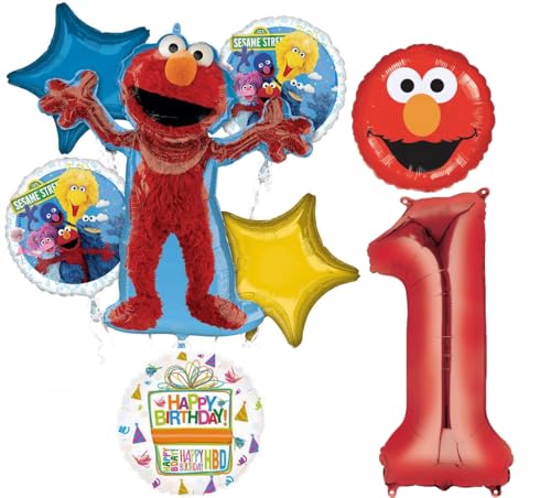 Sesame Street Elmo 1st Birthday Party Supplies Balloon Bouquet Decorations