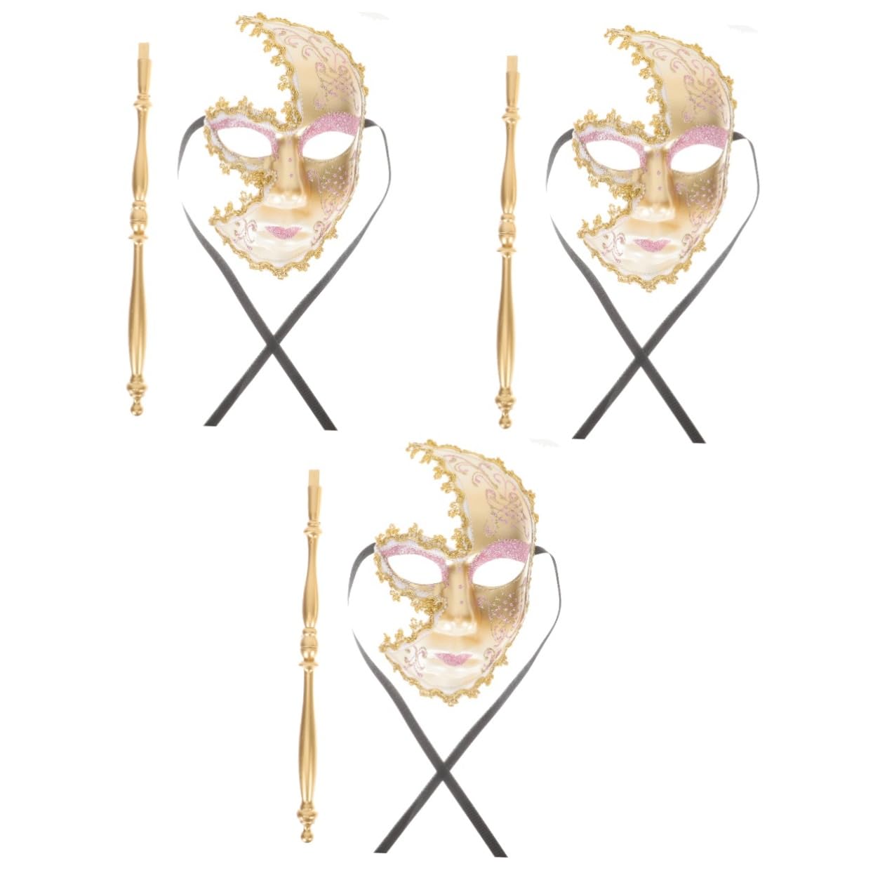 SOIMISS 3stücke Masquerade Stick Halbseitige Augenmaske Für Und Cosplay Handheld-dekoration Für Partys Und Hochzeiten Für Und Besondere Anlässe