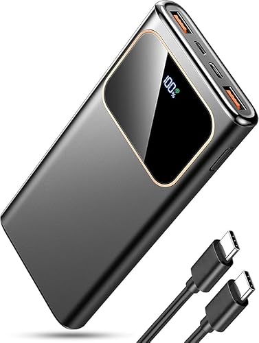 Power Bank, 22,5W PD3.0 & QC4.0 Schnellladung Powerbank, 10000 mAh mit USB-C Eingang & Ausgang Externer Akku, Tragbares Ladegerät LED-Anzeige Elegantes Schwarz Power Bank, 22,5W PD3.0 & QC4.0 Schnellladung Powerbank, 10000 mAh mit USB-C Eingang & Ausgang Externer Akku, Tragbares Ladegerät LED-Anzeige Elegantes Schwarz