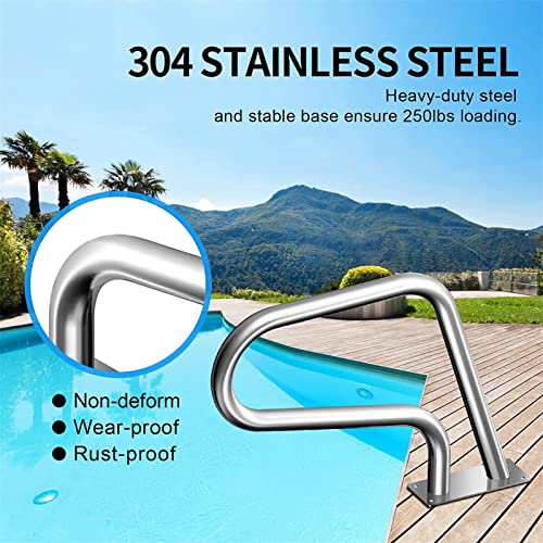 Barandal para piscina acero inoxidable 81x57 cm miniatura 3