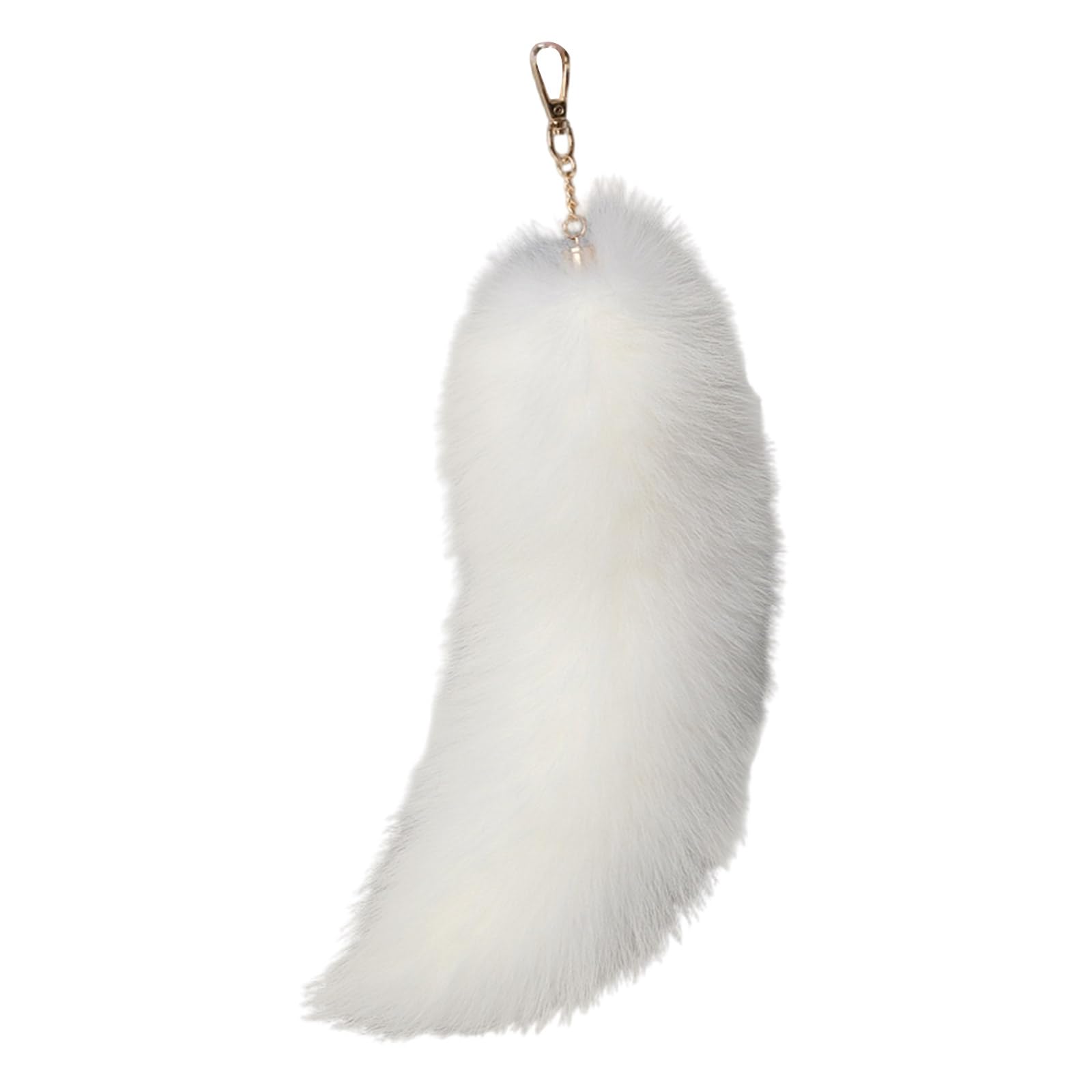 YANBOYI Plush Faux Hair Foxes Tail Keychain Elegant Keyrings Charm with Foxes Tail Pendant Fashionable Keychain