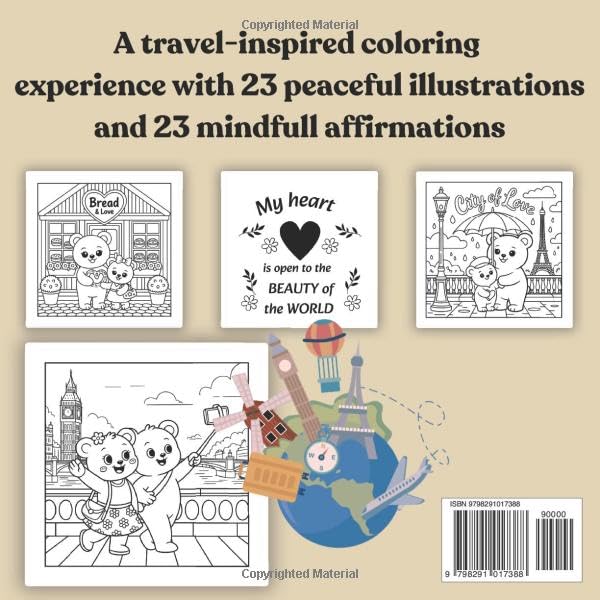 Cozy Europe: Coloring Book of Relaxing Scenes & Travel Affirmations Inspired by Travel: Wander & Color image 3