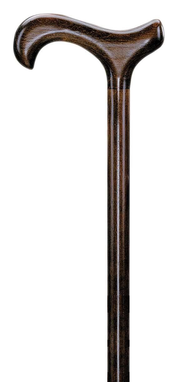 Gehstock Gehhilfe Klassischer Herren-Holzstock mit Derbygriff Farbe braun