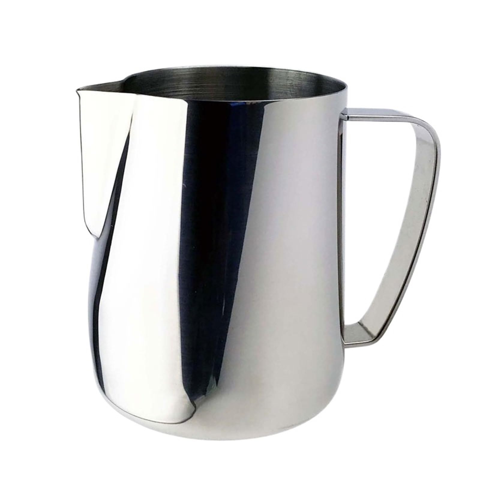 Jarra de espuma de café con leche humeante, jarra de leche antiadherente de acero inoxidable, taza de flores perfecta for arte de café con leche, 2 uds.(Silver,350ml)