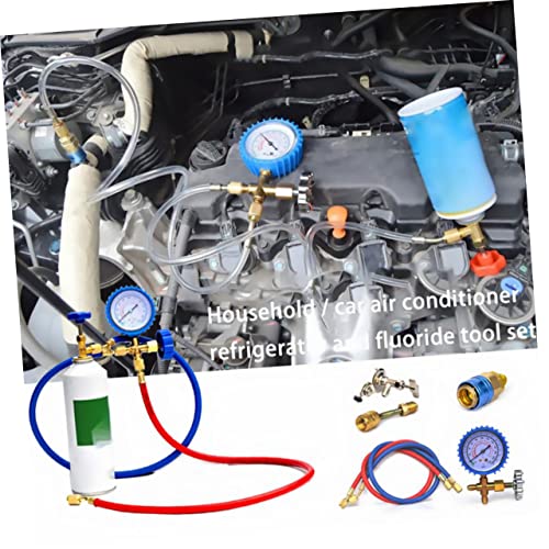 Juego de Manómetros Automotrices Duradero para Recarga de Aire Acondicionado, Herramienta de Múltiple Uso Compatible con Sistemas de Refrigeración y Alta Presión miniatura 5