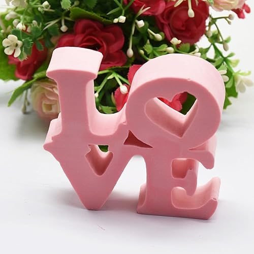 Miniatura 3 de Paquete de 2 moldes de silicona para fondant para el día de San Valentín, forma de amor y corazón de rosa, moldes de silicona para bricolaje,