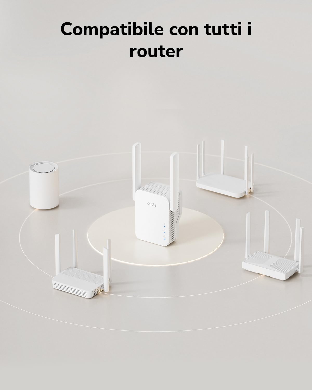 Cudy RE300 N300 - Estensore di Gamma WiFi, Amplificatore di Segnale da 300 Mbps 2.4 GHz con Porta Ethernet, Estensore WiFi a Maglia con Pulsante WPS, Ripetitore Plug and Play, Compatibile con Modalità