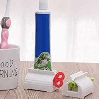 Vista 3 de Jafirous - Exprimidor de pasta de dientes, 6 unidades, dispensador de pasta de dientes giratoria, tubo rodante, soporte para pasta de dientes