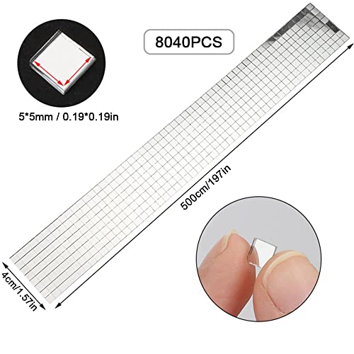 TUOYECHEN Mosaik Spiegel 8040 Stück Quadratische Selbstklebende Spiegel Mosaik Aufkleber Selbst Adhesive Mosaic Glas Mini Spiegel Fliesen für Bad Küche Wohnzimmer Dekoration(5M Silber)