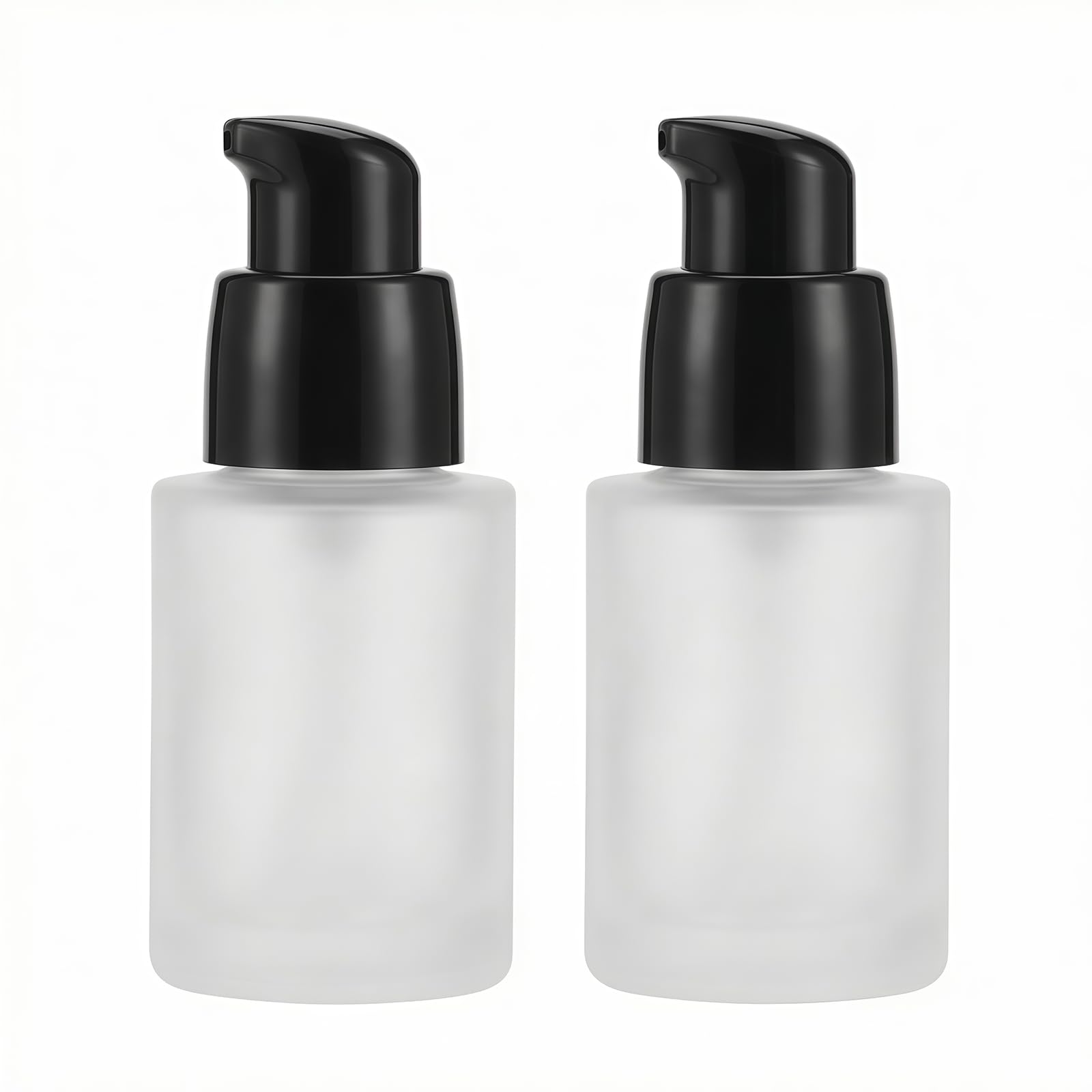 vipolish 2 Adet 30 ml 1 oz Lüks Boş Doldurulabilir Buzlu Cam Pompa Şişe Sıvı Fondöten Konteyner Dağıtıcı Saklama Vial Losyon Esans Emülsiyon Seyahat için Örnek Kılıf
