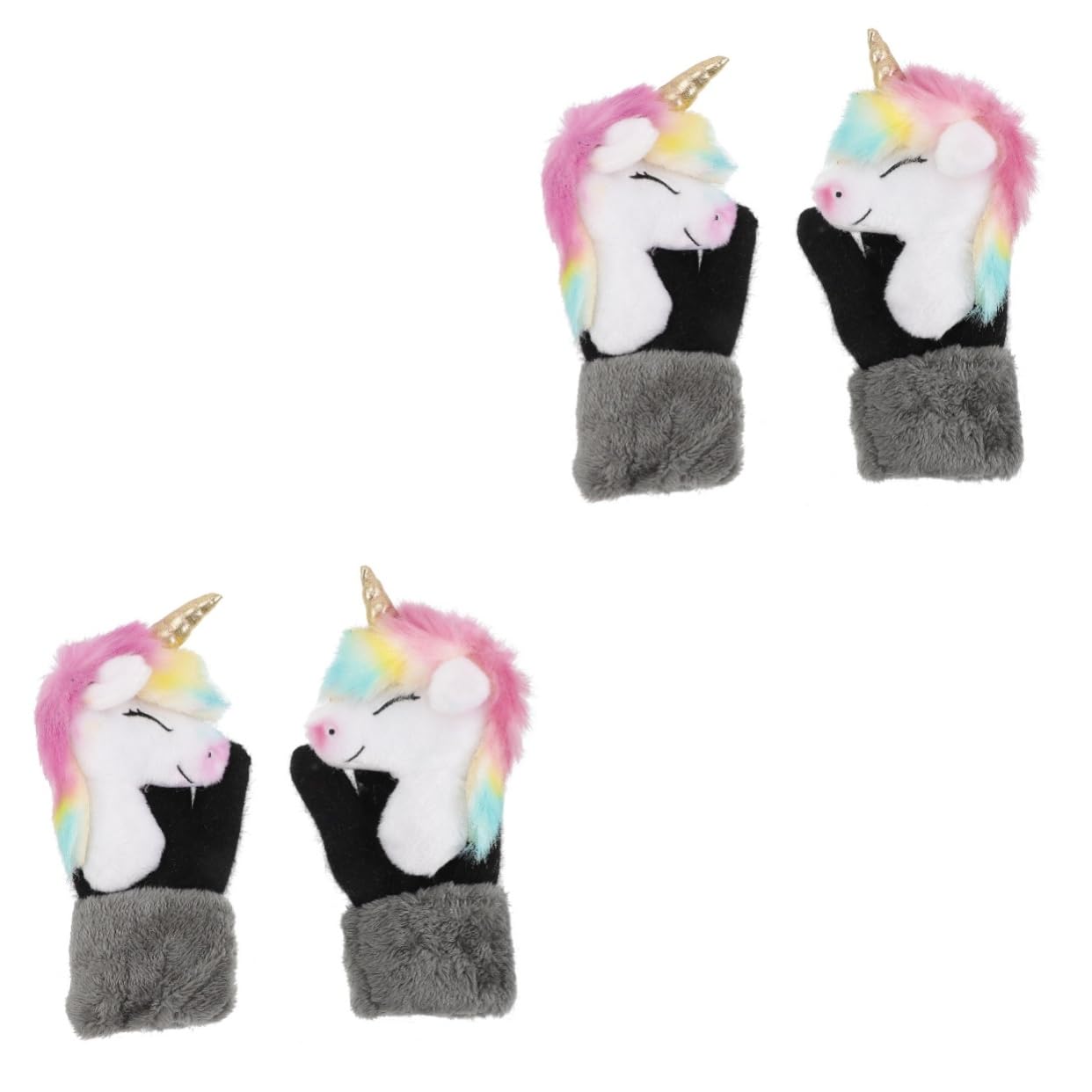 2pares Guantes De Invierno Para Guantes De Cálidos y Resistentes Para Actividades Al Aire De Cumpleaños y Festividades Diseño De Unicornio Atractivo