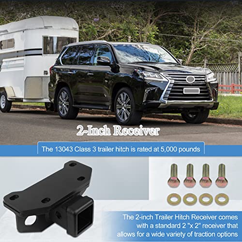 13043 Trailer Hitch With 2-Inch Receiver，13043 Class 3 Trailer Hitch Compatible With Lexus Gx460 Tow Hitch，Compatible With Lexus Gx460 Gx 460 2010-2023 (Adjustment Plate Included)，13043 Trailer #TOP1