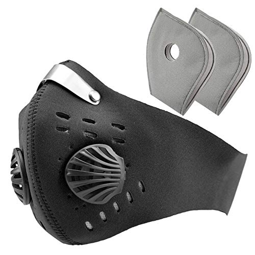 Half Cycling Cover with Exhalation Valves and 2PCS Adjustable Activated Carbon Filter, Anti